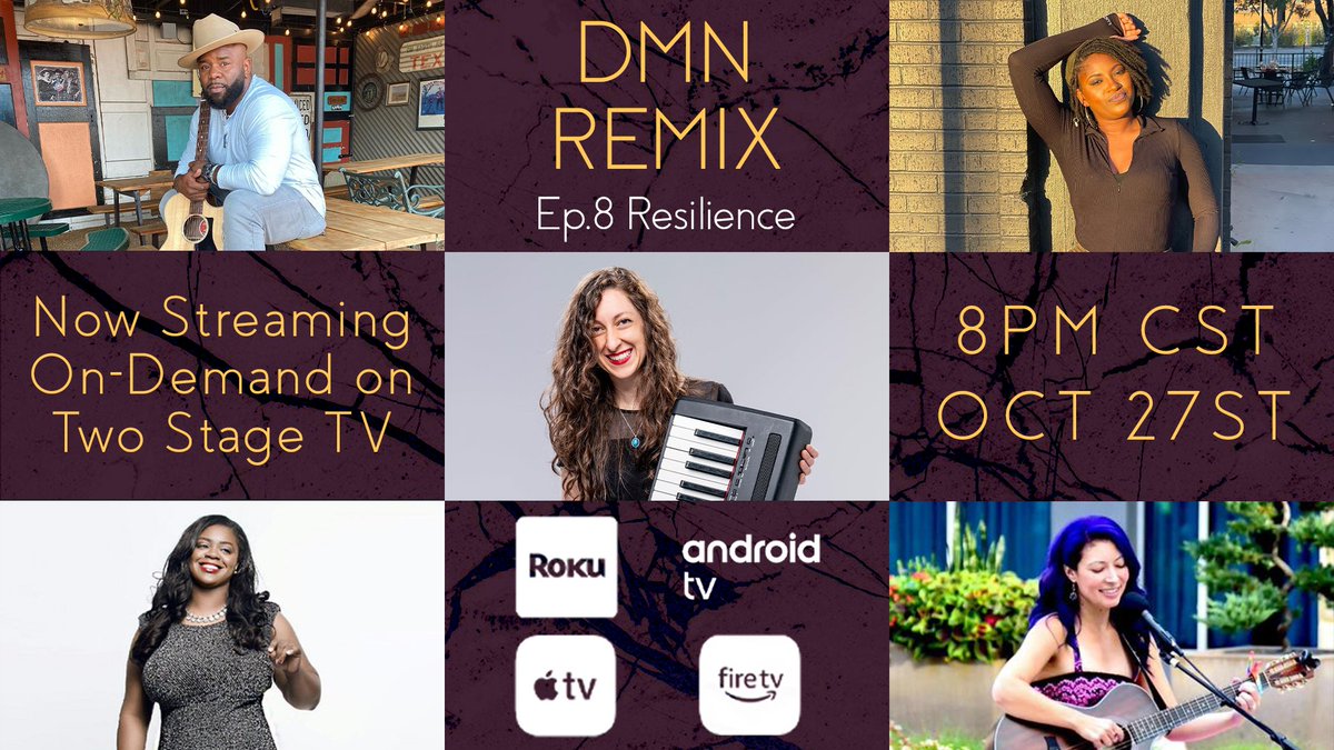 DMNMusicNetwork's tweet image. SHOW DROP ALERT! The REMIX Ep. 9 Thurs, Oct 27th, 8pm Central. Featuring songs of resilience by #Texasartists @emmelinemusic @jr_coble @hippiesongbird and Kierion Johnson @ibetheeyev &amp;amp; @chadkeysing. Streaming on-demand on @twostagetv TV stream app. #Dallasmusic @dallasculture