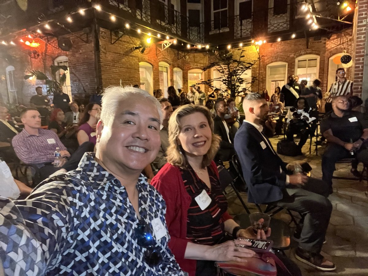 AccordionGuy's tweet image. Current situation — @apavka and I are at CyberX Tampa, in TheIncLab’s courtyard in Ybor City.