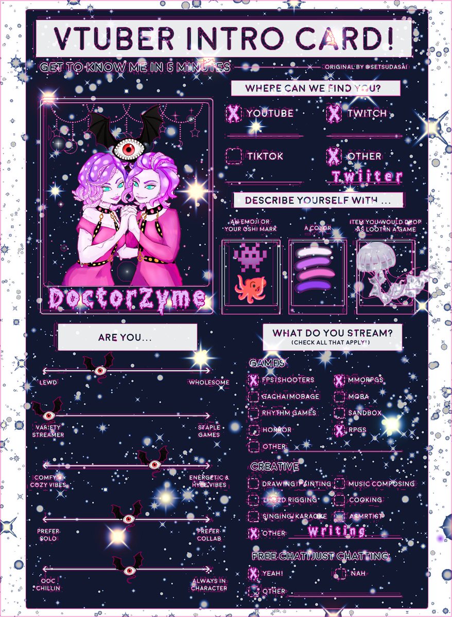 GamersFruition's tweet photo. Take a look at Xalyn Fyar Zyme aka DoctorZyme. πΎπ
Made it myself, and I'm happy.
#Vtuber #lordoftentacles #voidlings https://t.co/le8VklKrRY