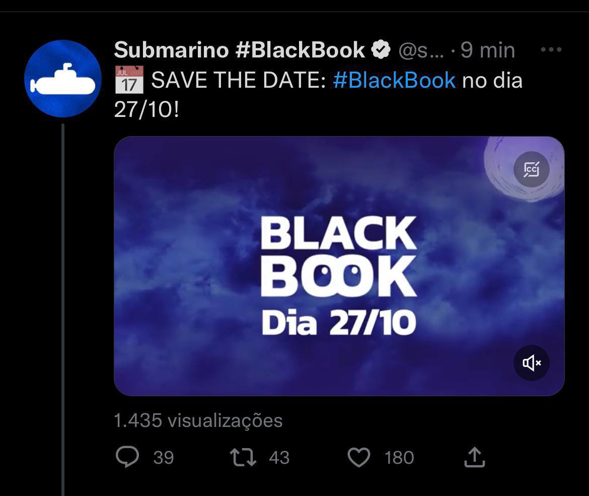 Fics_daBia's tweet photo. VEM AIII 💙

Black Book da Submarino começa dia 27/10!!

Preparadosss ??

Geralmente tem muito cupom bom pra livros, mas esgotam muuuito rápido!!

🔔 ATIVEM AS NOTIFICAÇÕES DO GRUPO PRA NÃO PERDER

https://t.co/dqeHS1NaPi https://t.co/kdgedDiSM5