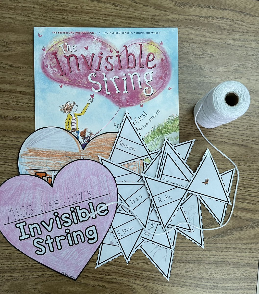 CassidyPuetz's tweet photo. One of my Grade 1s is having a really tough time leaving her parents to come to school. Today, we read “The Invisible String” and made our own invisible string so we can always remember how connected we are, even when we can’t physically see each other #pssd #pssdpride https://t.co/gMEShD1Wf4