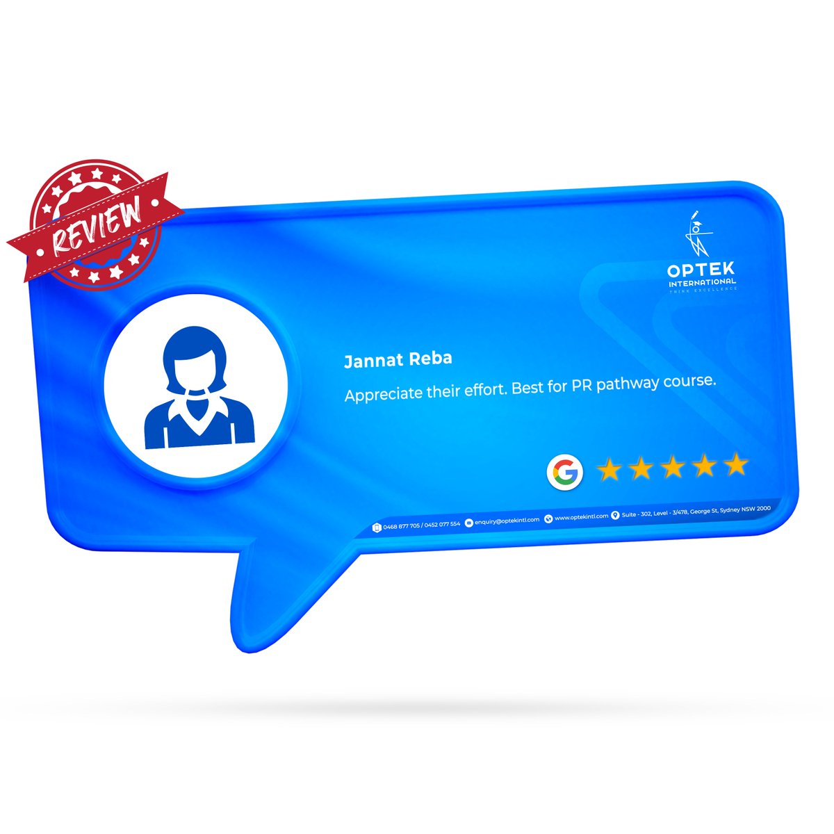 optekintl's tweet image. Miss Jannat Reba agrees that we ARE the BEST for pathway courses! Thank you very much for your appreciation. We are always fixated at doing the best for you.

Your satisfaction - Our Inspiration!!! 

𝐌𝐀𝐑𝐍: 𝟏𝟕𝟗𝟗𝟑𝟗𝟓

#optek #optekintl #coursechange #studyinaustralia