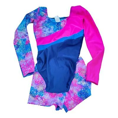 For your skate princess. #Modor #Gymnastics Dance Wear Girls Pink Blue Size 8 - 10 Leotard w Shorts Outfit  | eBay buff.ly/3TUECLR #dancewear