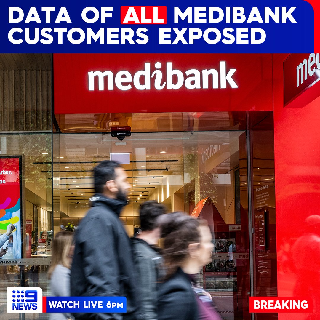 9NewsAUS's tweet photo. #BREAKING: Medibank has revealed ALL of its customers' personal data was exposed in its recent cyber attack, as well as “significant" amounts of health claims data.

DETAILS: https://t.co/TXDeHKShpy

#9News https://t.co/jCx93saWyf