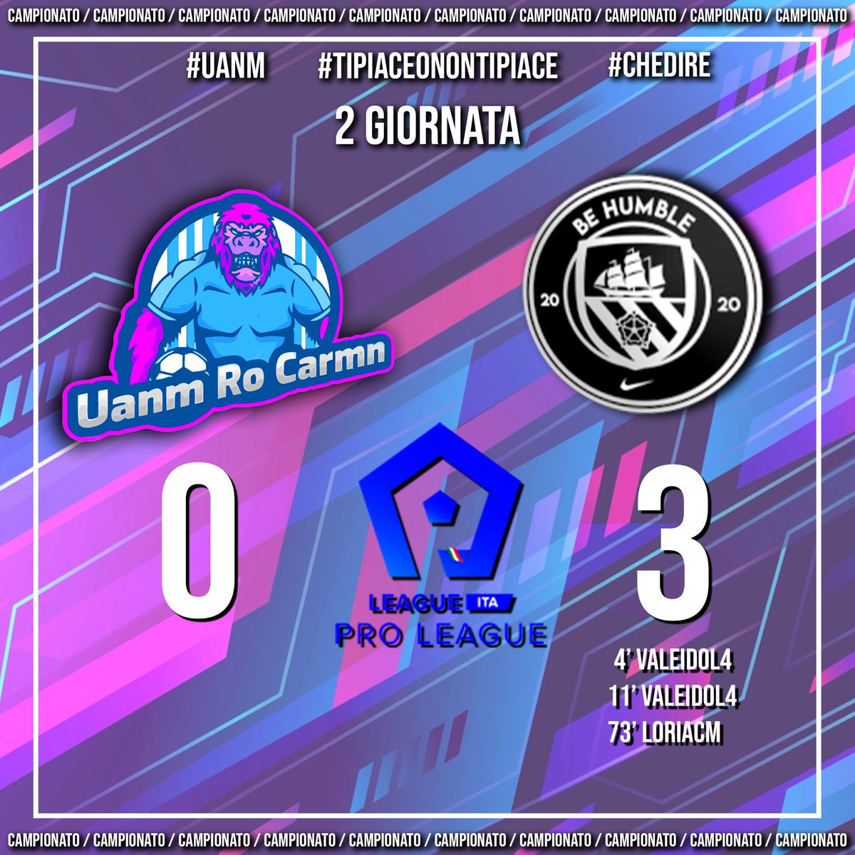 UanmRoCarmn's tweet photo. Campionato Serie B
#UanmRoCarmn - #BeHumble 0-3
https://t.co/7dYZpkjfql  ITALIA SERIE B - GIORNATA 2
#PROCLUB #Fifa23 
@LIPC_network

#CheDire #Uanm #TiPiaceONonTiPiace

Replay partita:
https://t.co/ElHJ5qlIsZ https://t.co/nml33D6IX8