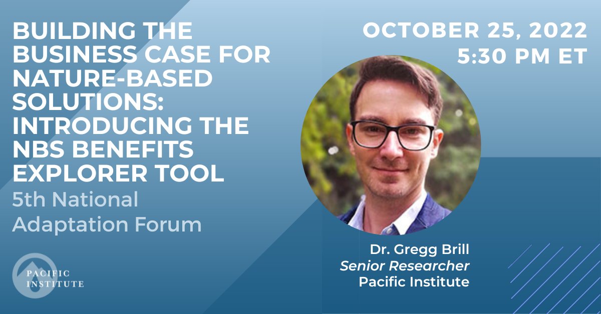 Pacific Institute (@pacificinstitut) on Twitter photo Earlier today, Pacific Institute Senior Researchers Dr. <a href="/gregg_brill/">Gregg Brill</a> and Dr. @ShannonMcNeeley participated in the 5th National Adaptation Forum. Gregg hosted a knowledge exchange tool workshop and Shannon is on the Steering Committee. Learn more: nationaladaptationforum.org/program/ Earlier today, Pacific Institute Senior Researchers Dr. <a href="/gregg_brill/">Gregg Brill</a> and Dr. @ShannonMcNeeley participated in the 5th National Adaptation Forum. Gregg hosted a knowledge exchange tool workshop and Shannon is on the Steering Committee. Learn more: nationaladaptationforum.org/program/