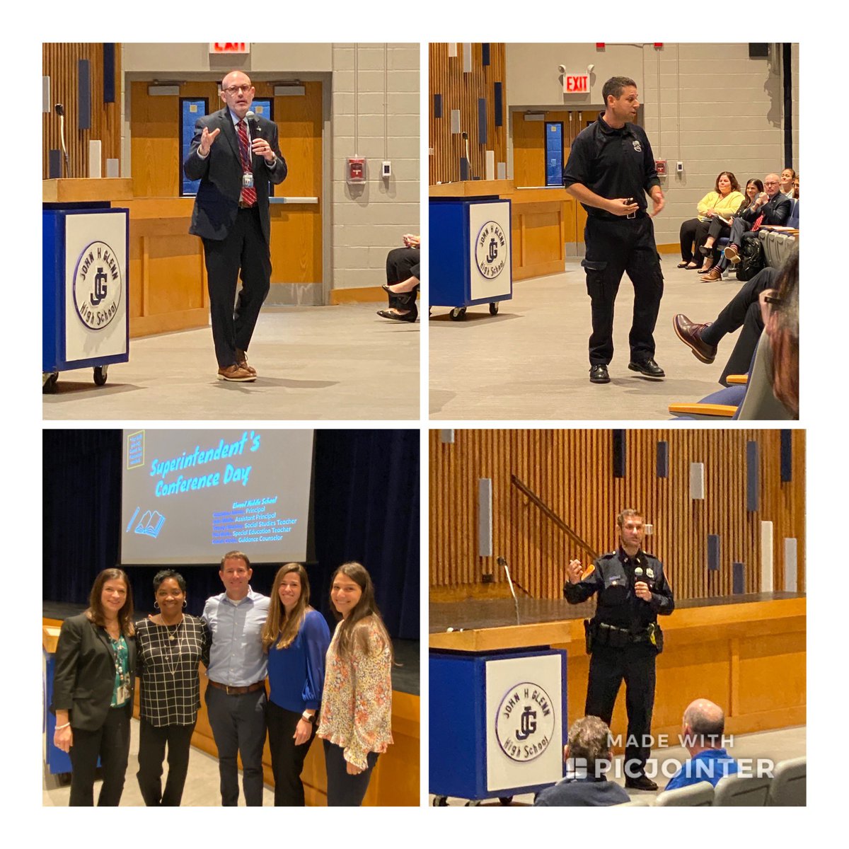 Thank you to Dr. Bossert for focusing our Superintendent’s Conference Day on school safety. 
Thank you!!! to:
SCPD for important safety reminders; 
Dr. Moran &amp; EMS team for sharing excellent ways to promote student success; 
and our awesome PTA’s for great snacks!   @Elwood_Super