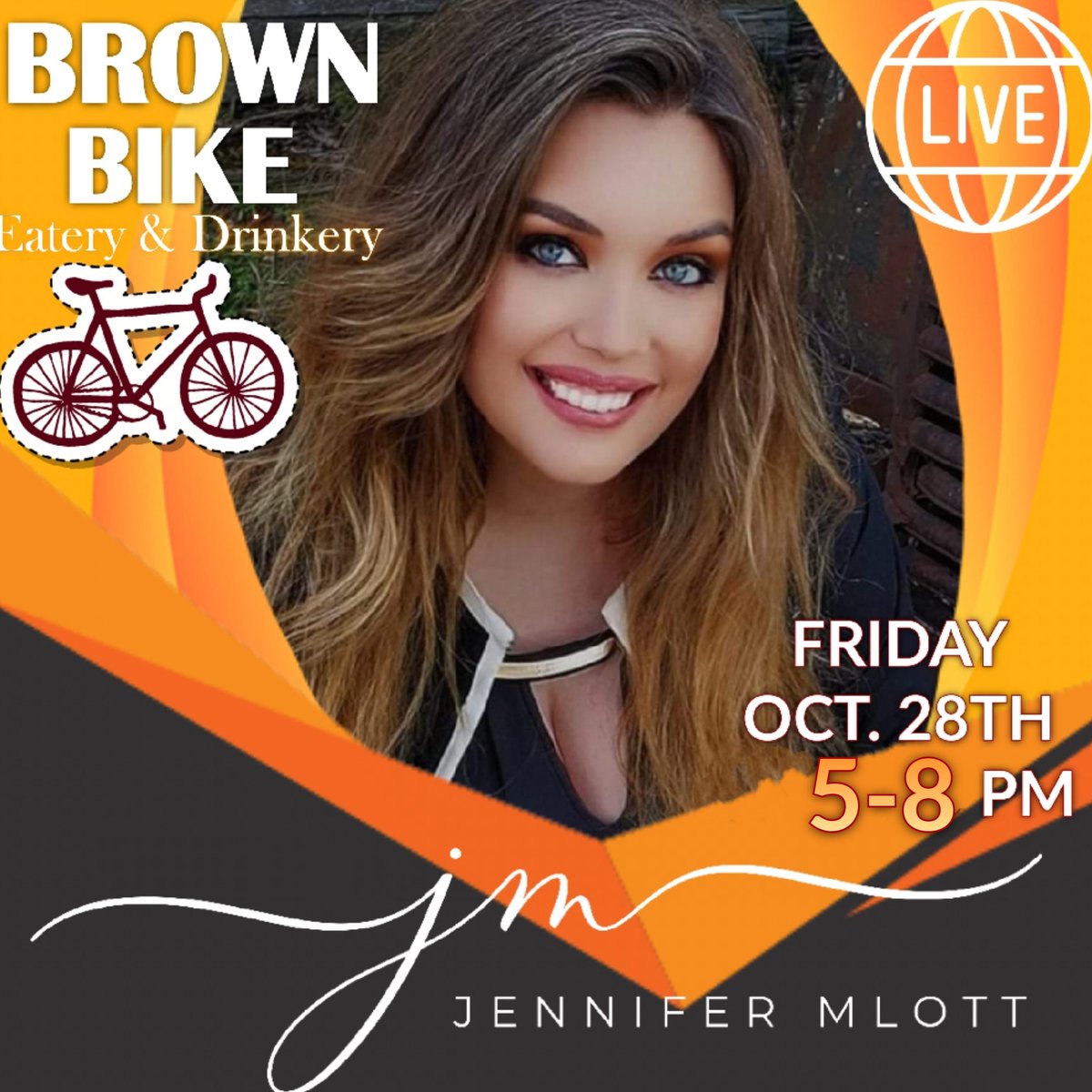 TIME CHANGE! FYI!....The Brown Bike showtime Friday night has been moved up to 5 to 8 pm!💥