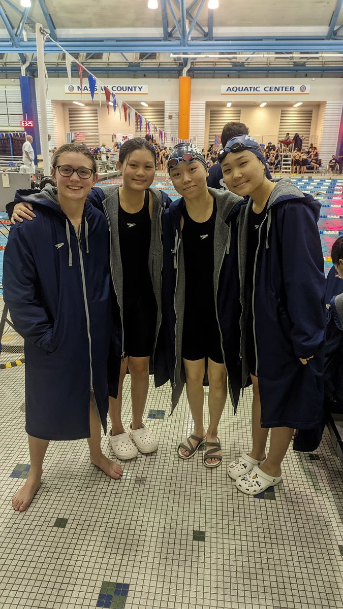 PobSwimDive's tweet photo. We finished 4th at Divisions!!! Pictures are the girls after the meet and our TWO All Division relays!!

Counties next week 🤩🦅🤩🦅 https://t.co/xkjd36K0eQ