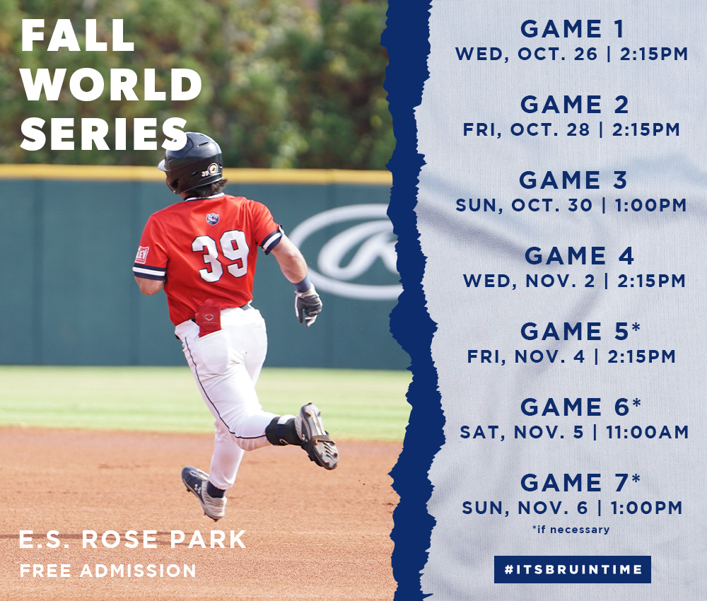 The Fall World Series begins tomorrow 🍂🍁

📌 E.S. Rose Park
🎟️ FREE

#ItsBruinTime