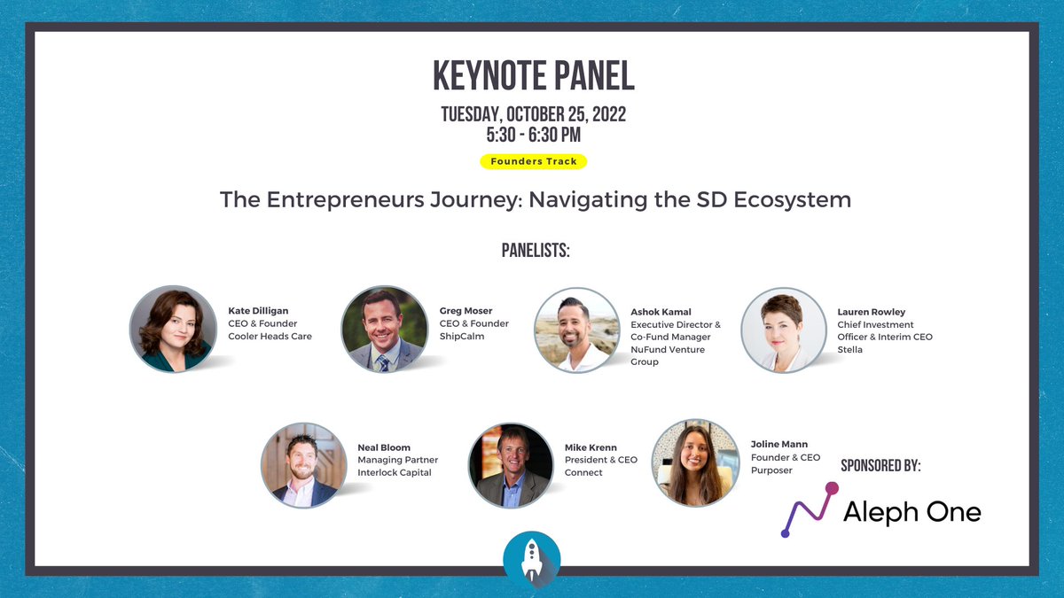 SDStartupWeek's tweet photo. Our keynote panel is happening right now ft: @NealBloom @nufundventures @wearestellaco @shipcalm @CONNECTinSD &amp; @BeAPurposer hear about: Navigating the SD Ecosystem.

#SDSW2022 #sandiegostartupweek https://t.co/gCS419edxr