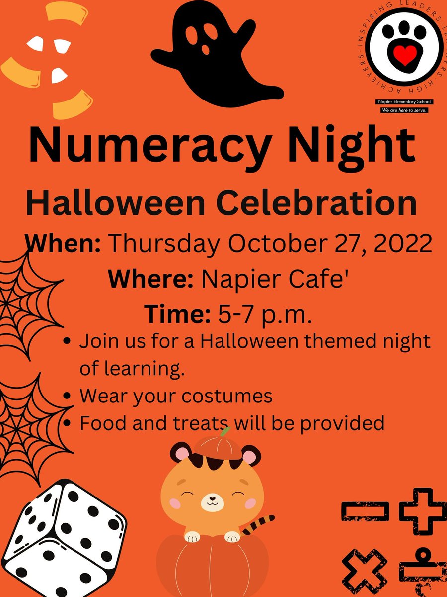 Join us this Thursday for Numeracy Night tigers for a fun night of learning. We can’t wait until you see the surprises we have in store for you! <a href="/MetroSchools/">Metro Schools</a> <a href="/kovach_david/">David Kovach</a>  🐅🐾 #WinWithNapier #EveryStudentKnown