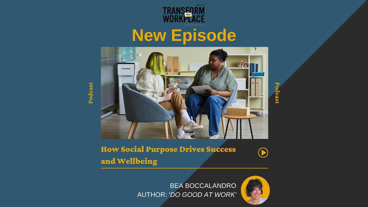 XeniumHR's tweet photo. According to Bea Boccalandro, author of Do Good at Work, purpose is the greatest driver of workplace success. The world around us is “whispering its needs” — we need only set aside our wants and contribute to something bigger.
Listen here: https://t.co/qylg02mHbO https://t.co/JPZMaSf1iB