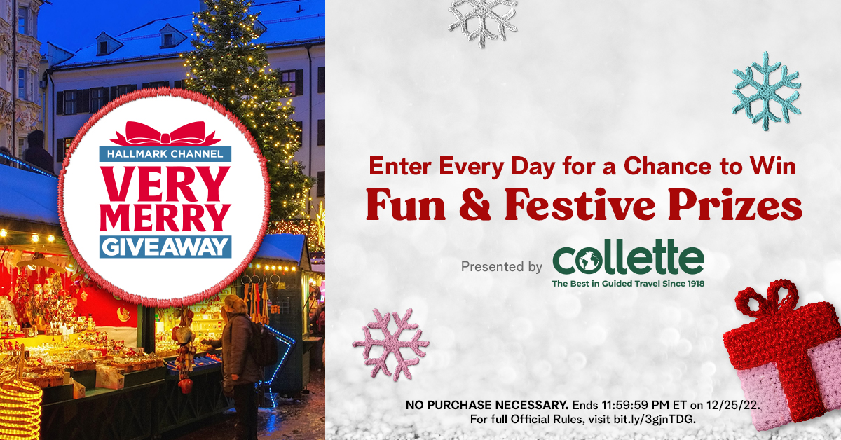 HallmarkPublish's tweet photo. Enter every day for a chance to win today's daily prize with #HallmarkPublishing books as part of @HallmarkChannel's Very Merry Giveaway! PLUS the Grand Prize trip for you & a friend to visit the magical Christmas villages of Austria & Germany! https://t.co/gWatmqRomM https://t.co/R4WtmAnHGb