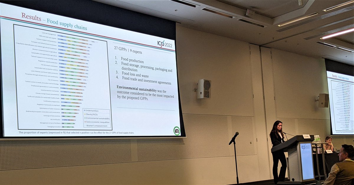 SpadesGrace's tweet photo. Day 2 #ICO2022 highlights:
Dr Brad Ridoutt @CSIRO emphasising the importance of diet as just one piece of the environmental sustainability puzzle
@ceburgaz providing high-impact policy options to bring about higher level change https://t.co/h0xXI6UsYk