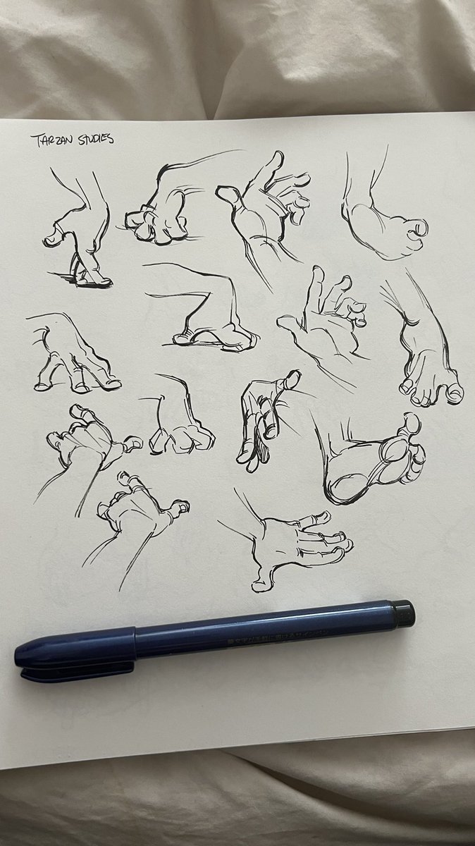 For me it was these hand studies I did from Milt Kahl drawings & Glen Keane Tarzan drawings! I really learned a lot about hand stylization that I think back to often when I'm drawing hands. I should do more! 