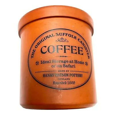Suffolk Cannister Henry Watson Coffee Jar #Pottery Brown Moisture Reistant 6 inch  | eBay buff.ly/3gIVc2V #suffolk #suffolkpottery