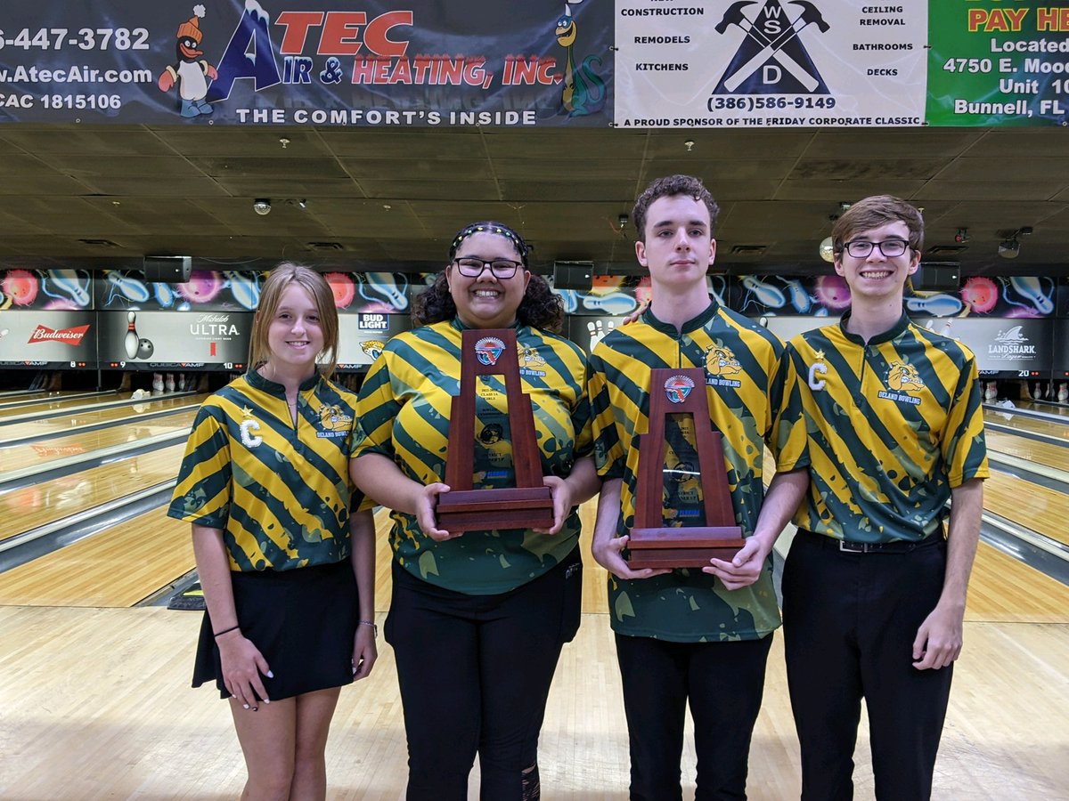 DeLandBowling's tweet photo. DeLand Bowling is take BOTH teams to STATE! So proud of this group! We arenโt done yet! #WeAreDeLand @MelissaLynCarr @MDegirolmo11 @delandbulldogs https://t.co/ggDVMSOasV
