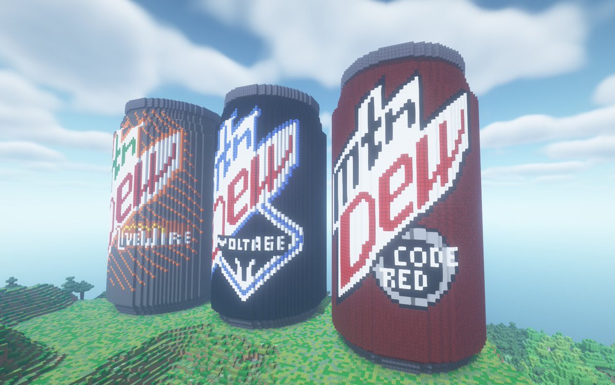 OasisHomeMC's tweet photo. Minecraft #buildtober Day 21 - Dew Cans 🥤 https://t.co/tRQCItMEVO