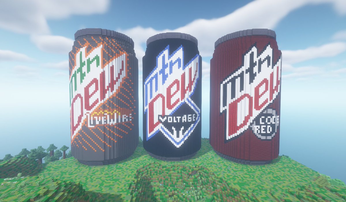 OasisHomeMC's tweet photo. Minecraft #buildtober Day 21 - Dew Cans 🥤 https://t.co/tRQCItMEVO