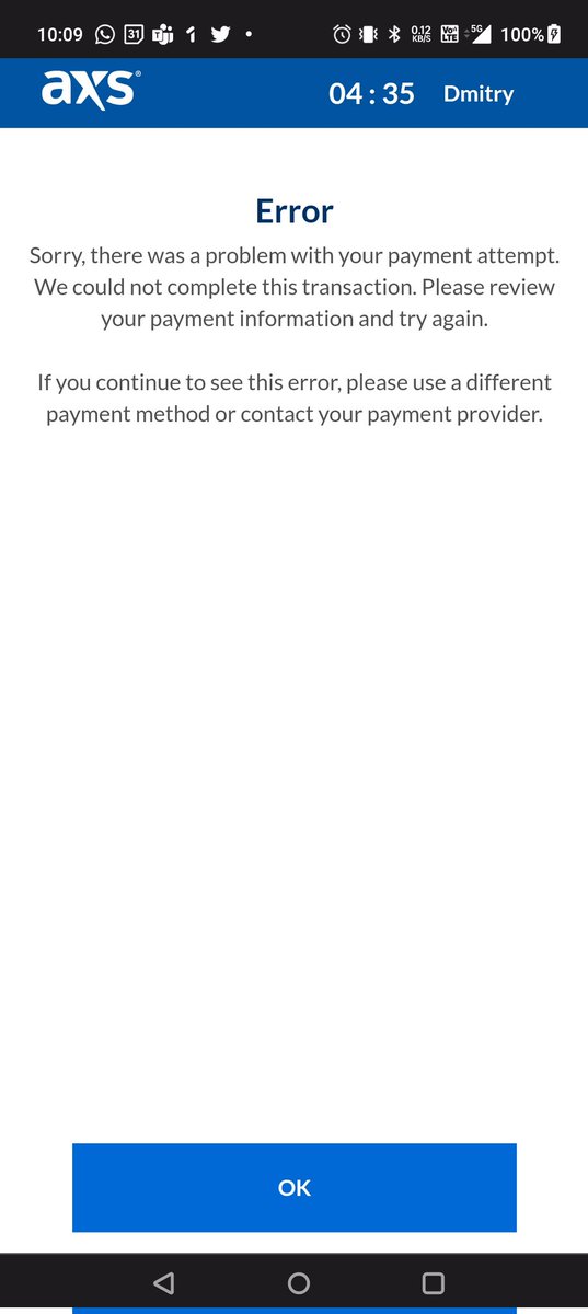 dimikagi's tweet photo. @AskAmex This was @axs this morning. And it's been going on for years. Different Amex cards with different account numbers, too. All other credit cards with just fine. https://t.co/AicAaPoJ4b