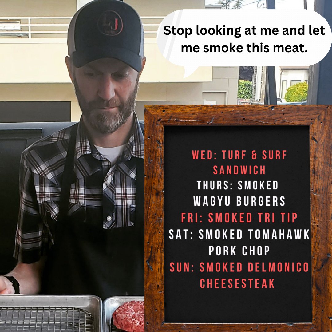 ladyjayewest's tweet photo. LJ #Tuesday #Menu drop! We are hitting you with the famous Turf & Surf Sandwich on Wed! Lots of Gluten Free Meat on Friday and Saturday too! ๐
Reservations/Takeout: https://t.co/F4tsFLstQO
#smokedmeat #wagyuburger #menudrop #westseattle #seattlerestaurants #familyfriendly https://t.co/T1yD95q03y