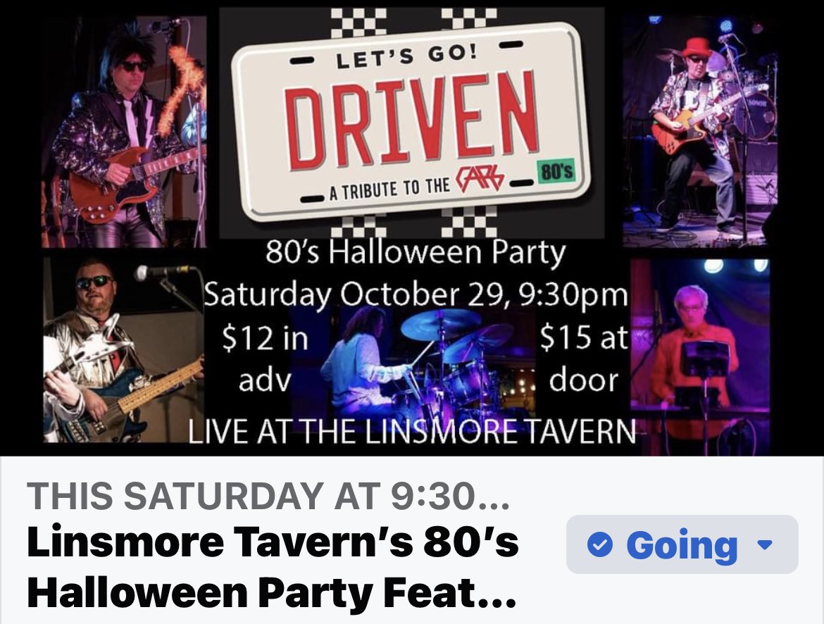 Join our 80’s Halloween bash Saturday night at The ⁦<a href="/LinsmoreTavern/">Linsmore Tavern</a>⁩