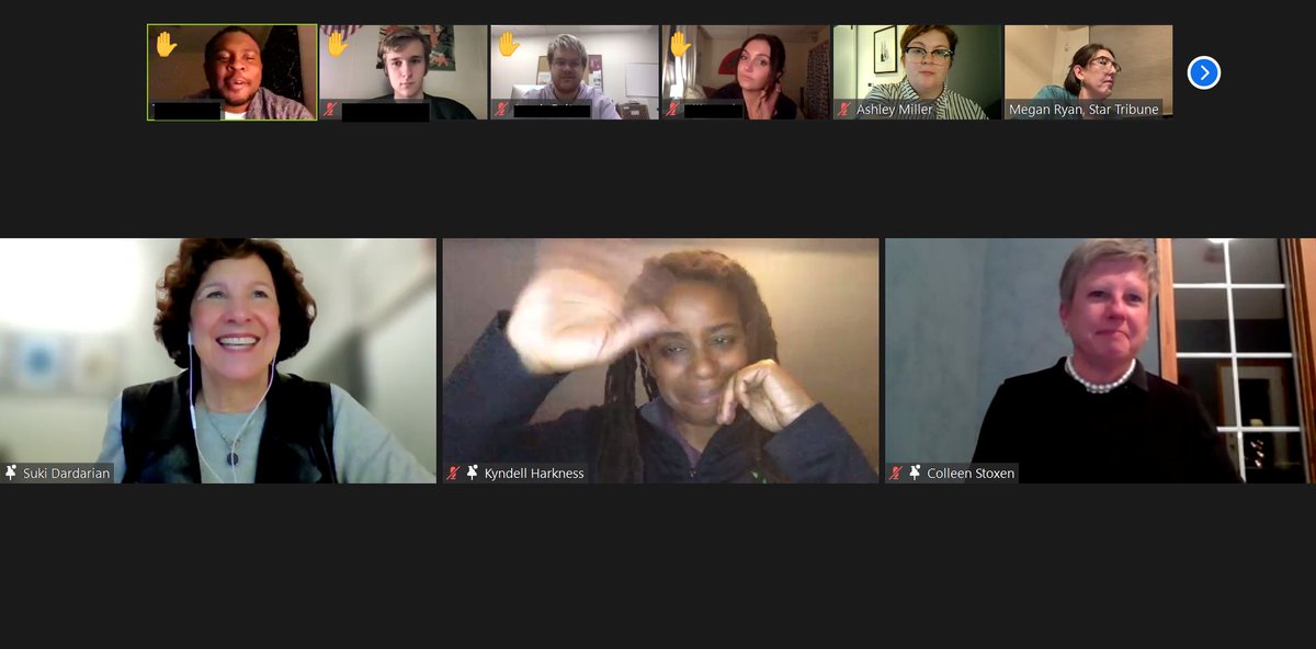 We had a blast tonight talking with college students around the country about making the most of internships. The future of journalism looks bright ☀️ <a href="/SukiDardarian/">Suki Dardarian</a> <a href="/KyndellHarkness/">Kyndell Harkness</a> <a href="/cstox/">Colleen Stoxen</a>