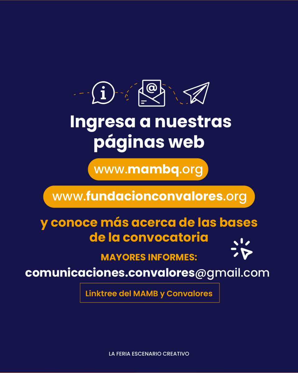 Fund_Convalores's tweet photo. Hasta el 11 de noviembre, se encuentra abierta la convocatoria para la feria #EscenarioCreativo que busca identificar, promover y estimular el trabajo de los emprendedores, contribuyendo a la circulación de sus iniciativas innovadoras.
#FundaciónConvalores #Convocatoria https://t.co/oQ8DhNxlwl