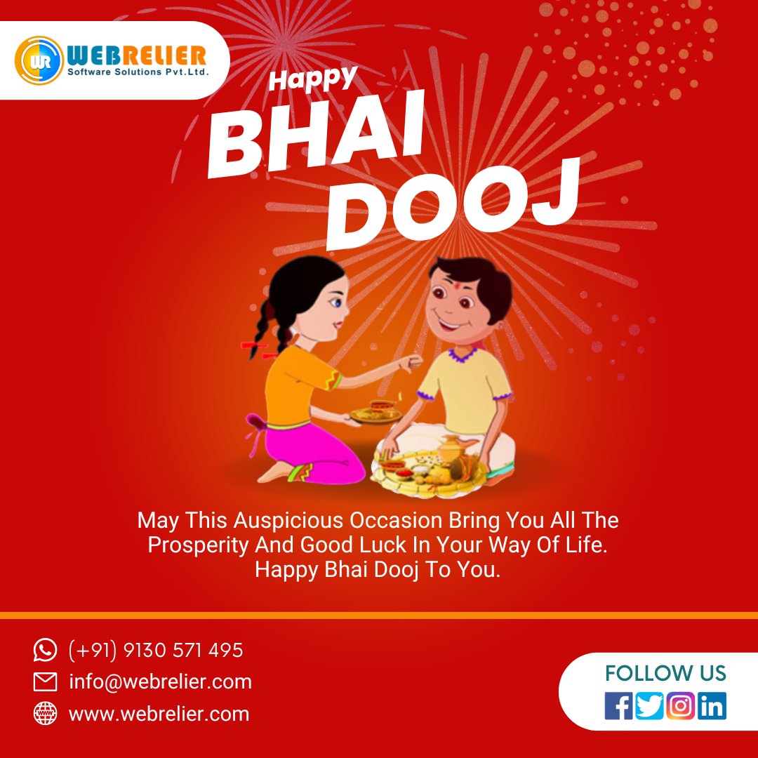 webrelier's tweet photo. HAPPY BHAIDOOJ 🎆
.
.
.
#bhaidooj #bhaubij #diwali #webrelier #websitedevelopment #softwaredevelopment #pune #business #startup #startupindia #dm #socialmedia https://t.co/8XDdOlJVW7