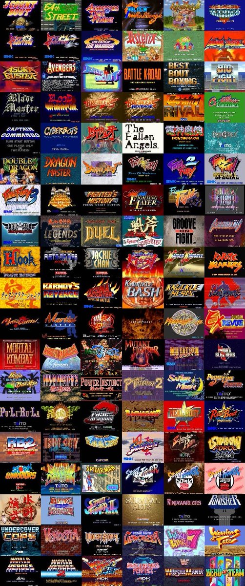 GohBilly1's tweet photo. This is a visual representation of all the games (arcade only) that I've uploaded something about on Gamefaqs over the years.  A little Beat em up here, a little poverty fighter there.  Any games here you haven't played yet? https://t.co/gwp3zaUPcC