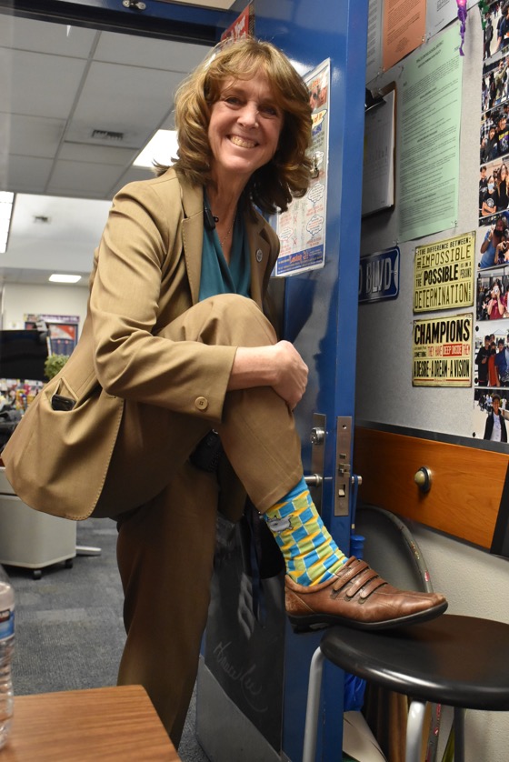 This week Jaguars have themed days fir Red Ribbon week. Today was crazy sock day to Sock out drugs!