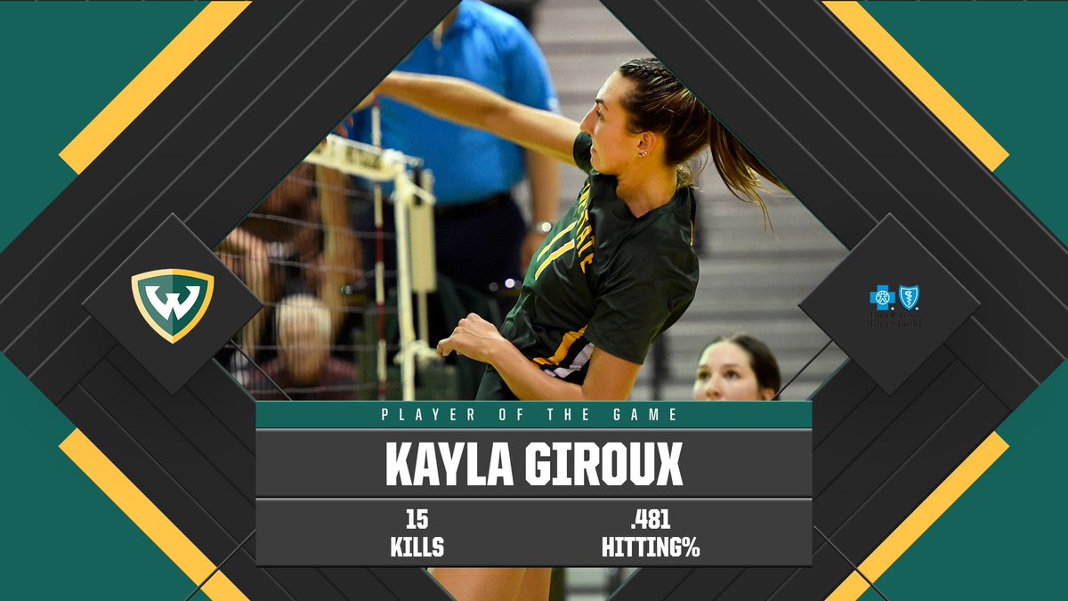waynestwarriors's tweet photo. @WayneStateVB Kayla Giroux is the @BCBSM Player of the Game!

#ThisIsOurDetroit https://t.co/XoWnVCHFmf