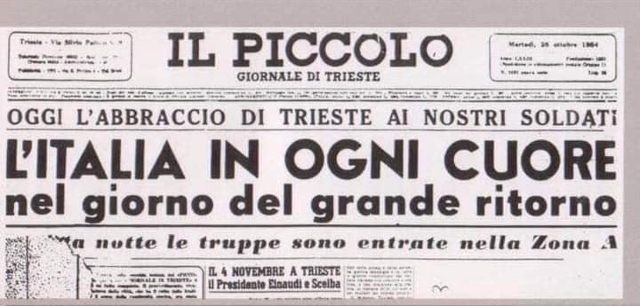 #26ottobre 1954 
Trieste è italiana 🇮🇹🇮🇹🇮🇹🇮🇹