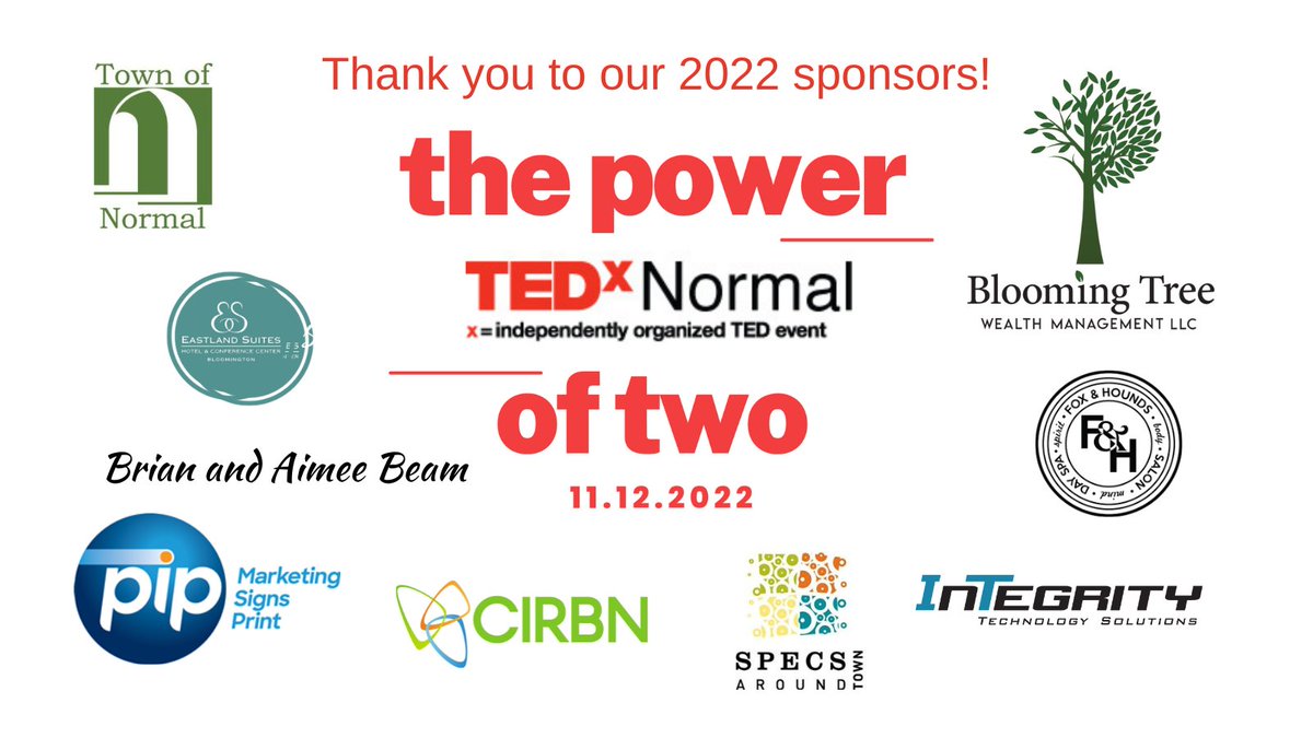 TEDxNormal's tweet image. Buy your tickets today and support TEDxNormal!
Tickets are on sale now at tedxnormal.net/attend.
Join us on Nov 12 from 9–1 pm at the Normal Theater. 
Don’t miss the brilliant ideas and insights from our amazing speakers! 
#tedx #poweroftwo #ideasthatinspire #speakers