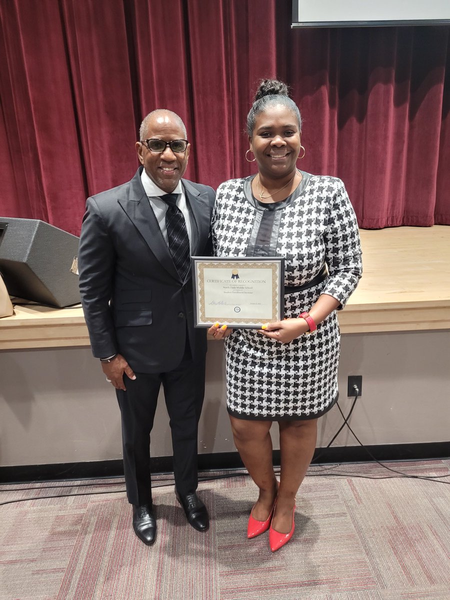 ndthunderbirds's tweet photo. District 1 Education Townhall Meeting with @thedoctorgallon recognized &amp; awarded us for an increasing ⬆️ enrollment.  🎊 Congratulations #Thunderbirds 📣Tell your friends and relatives about the great things happening at our school!   🎊 #SOARingtothefinishline @MDCPSNorth https://t.co/Fb4DBOJJkb