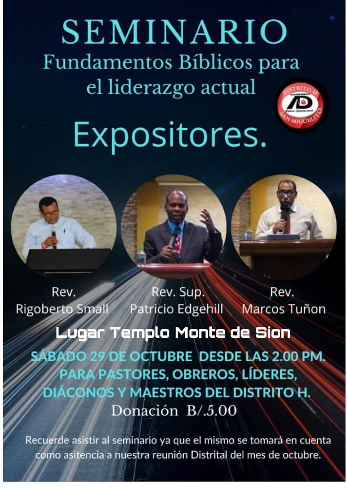 TemploMonteSion's tweet photo. Seminario dirigido a:

Obreros

Maestros

Diáconos 

Lideres 

Es de suma importancia que todos todos participen  ya que la asistencia será tomada en cuenta como asistencia a la reunión distrito del mes de octubre. https://t.co/L7LUX8TjWR