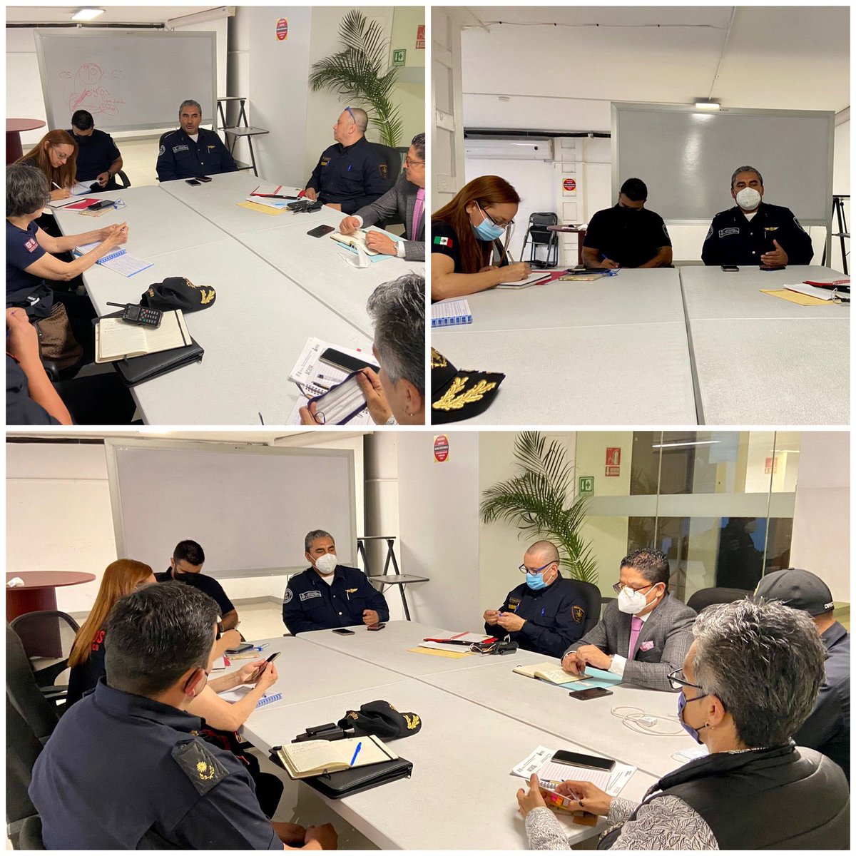 Bomberos_CDMX's tweet photo. El Jefe Vulcano Cova #HCBCDMX se reúne con los directivos y personal de apoyo para revisar puntualmente los temas de administración, operación y estrategia que fortalezca y garantice la seguridad de todo el equipo de bomberos y la correcta atención de los servicios.🚒 https://t.co/6VdY5SFPP4