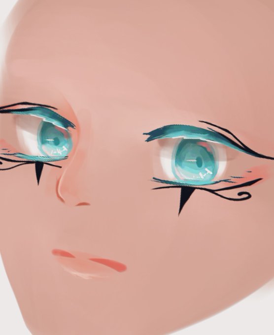 まだハゲてるけどシャルちゃんおめめ 若干睨みつけてるみたいな表情にしたかったけど無理だった 