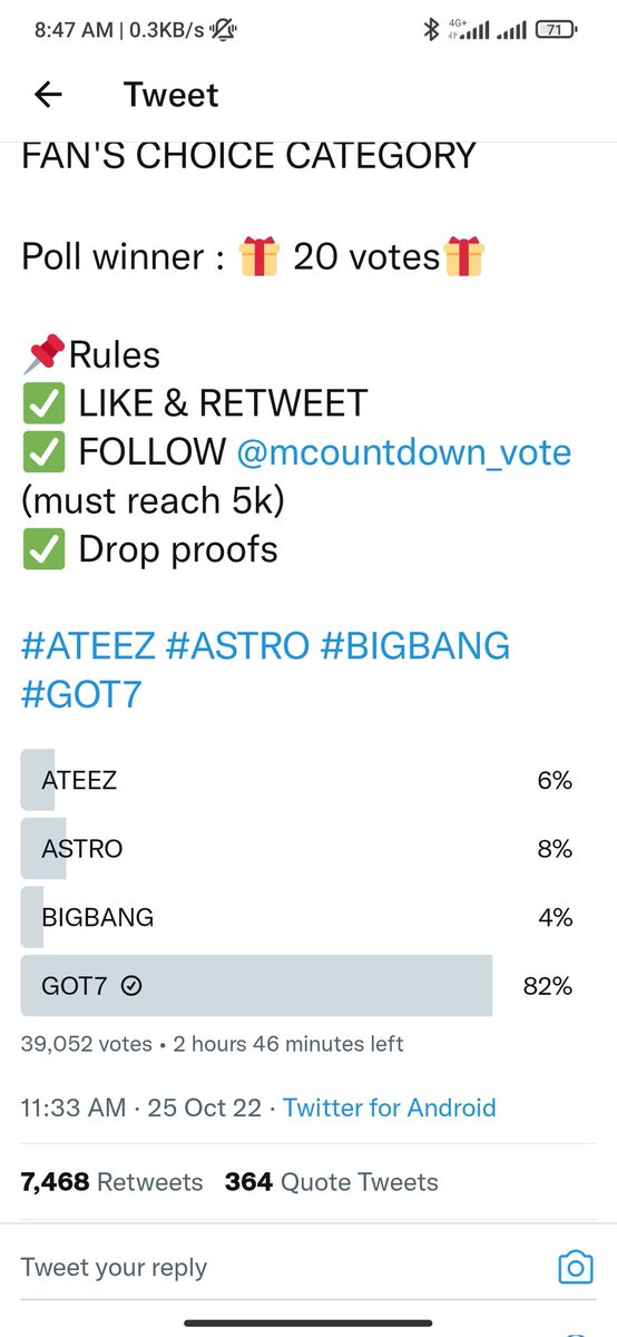 forbambitt's tweet photo. @mcountdown_vote Done for #GOT7 https://t.co/skyJ0OLAx0