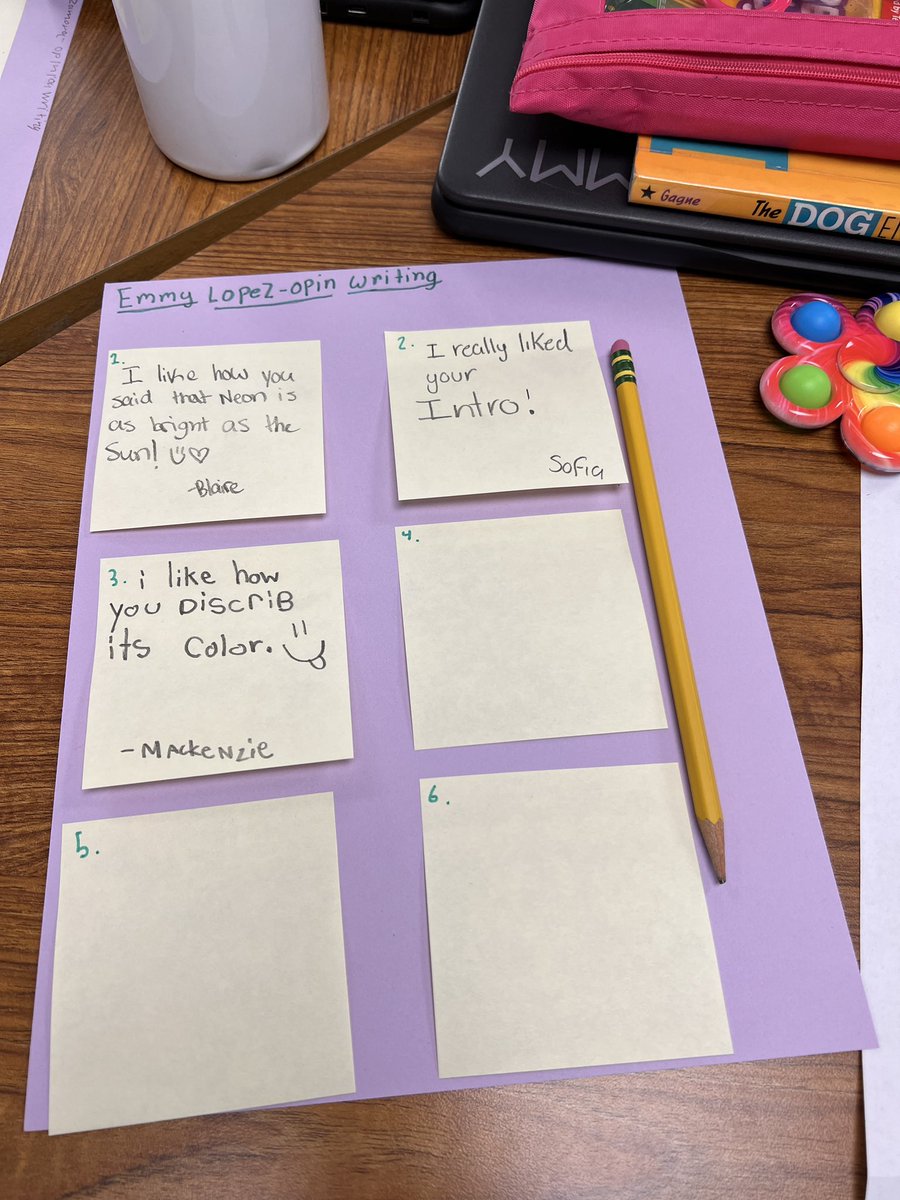 We celebrated our first opinion composition over a personal collection by having a gallery walk. Students were able to read their classmates papers and leave them compliments. So many great words of encouragement! #ACECubs