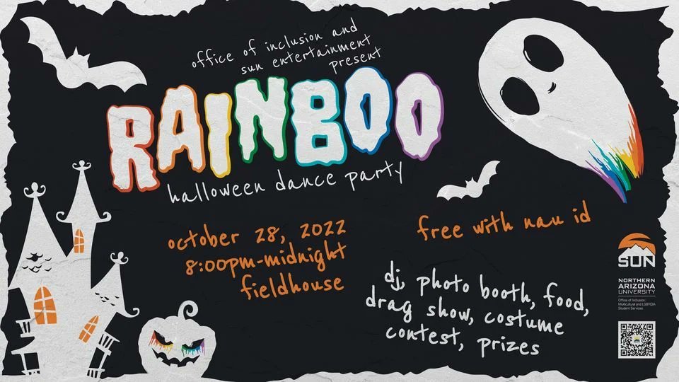 #CampusHappenings Time to get boo-gy with @NAUInclusion 👻 Union Fieldhouse THIS FRIDAY 8pm-12pm! fal.cn/3t3o6