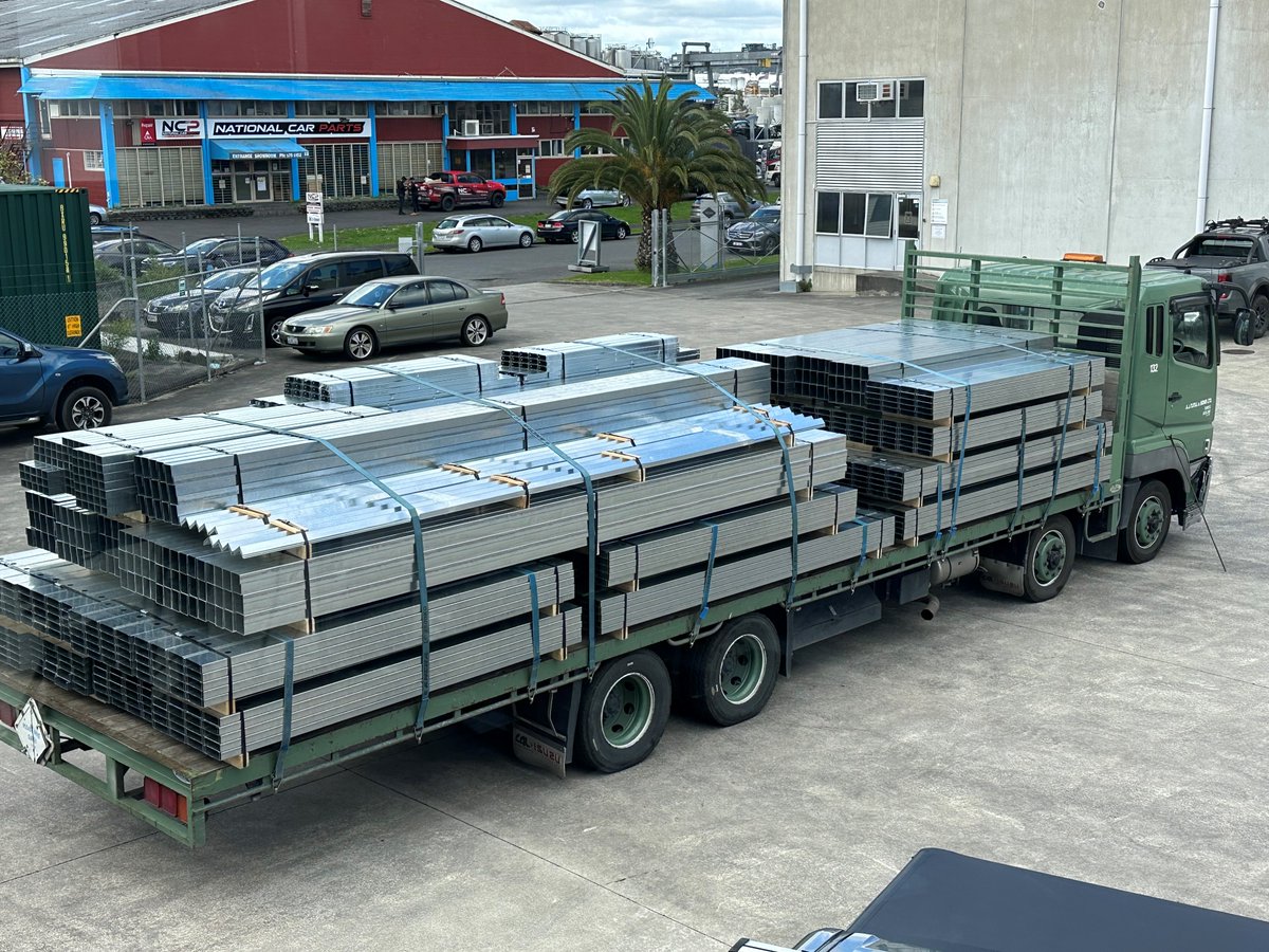 HowickLTD's tweet photo. Stacked, strapped, and ready to go! It's great to know another kiwi home will be built with top-quality steel and rolled to precision for longevity. #housenz #tinyhomes #affordablehousing #buildwithsteel #rollformingservices #buildingconstruction https://t.co/HfgiSL4SXE