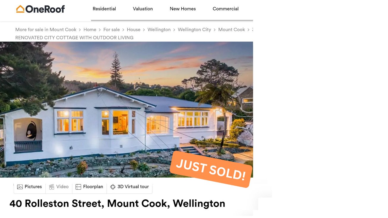 Picture of Stede's new house in Wellington