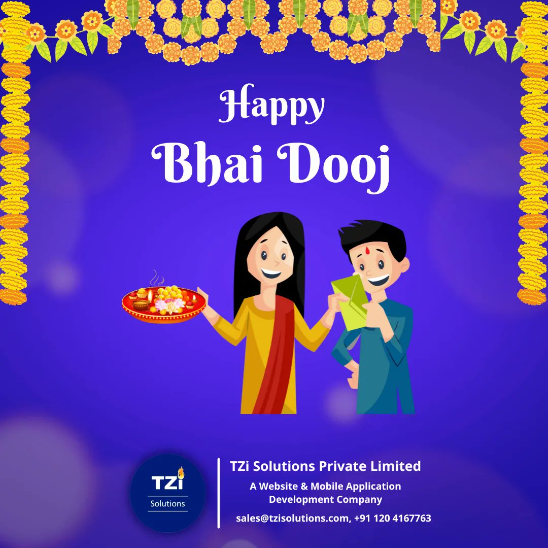tzisolutions's tweet photo. Team TZi Solutions wishes everyone Happy Bhai Dooj. May this Bhai Dooj add sweetness to your life and bring you infinite joy.
#HappyBhaiDooj #BhaiDooj #FestivalSeason #Festivals #TZiSolutions #TeamTZi https://t.co/kldkh8sPZT