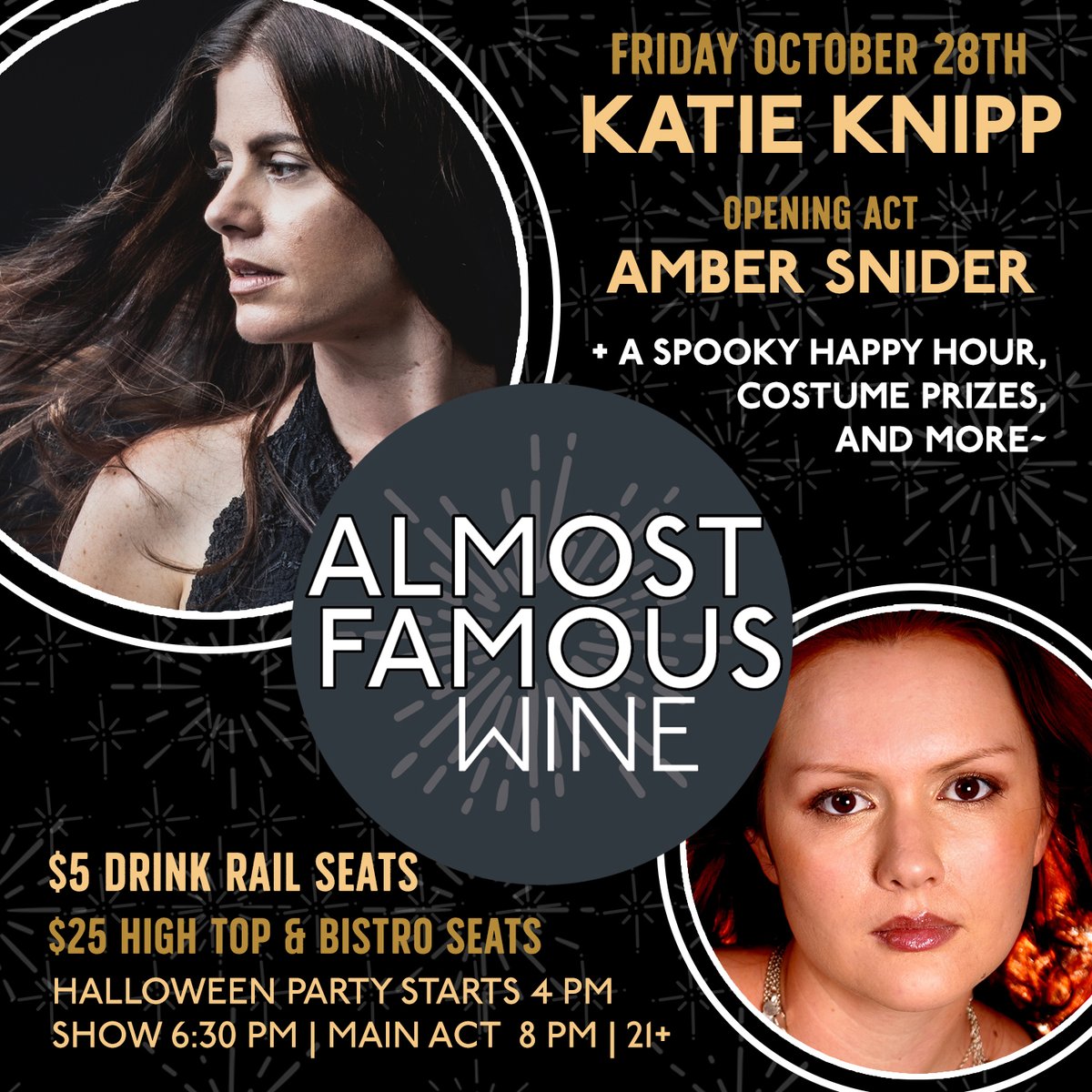ambersnider's tweet photo. Get your #SPOOKY on this Friday at @AlmostFamousWine in Livermore, CA 4PM Halloween Party begins. I play 6:30p - 7:30p then @KatieKnipp Band will play 8PM+  Get tickets at https://t.co/IuBob1Rufv 🎶

#livemusic #livermore #katieknipp #ambersnidermusic #almostfamouswine #halloween https://t.co/wMA415FtYA