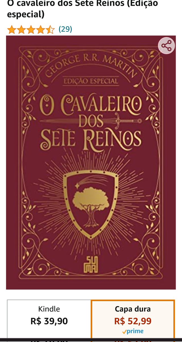 meraxesfire's tweet photo. Cavaleiro dos 7 reinos por 52,99 na amazon https://t.co/dzrkMsSa3t