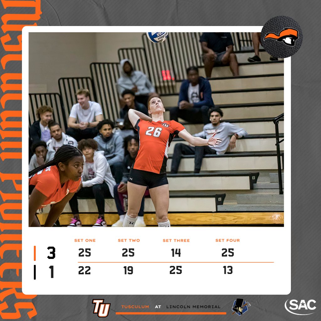 .<a href="/tusculumwvb/">Tusculum Women's Volleyball</a> completed the season sweep over LMU behind a match-high four service aces from Elise Carmichael! #WeArePioneers #PioneerUP