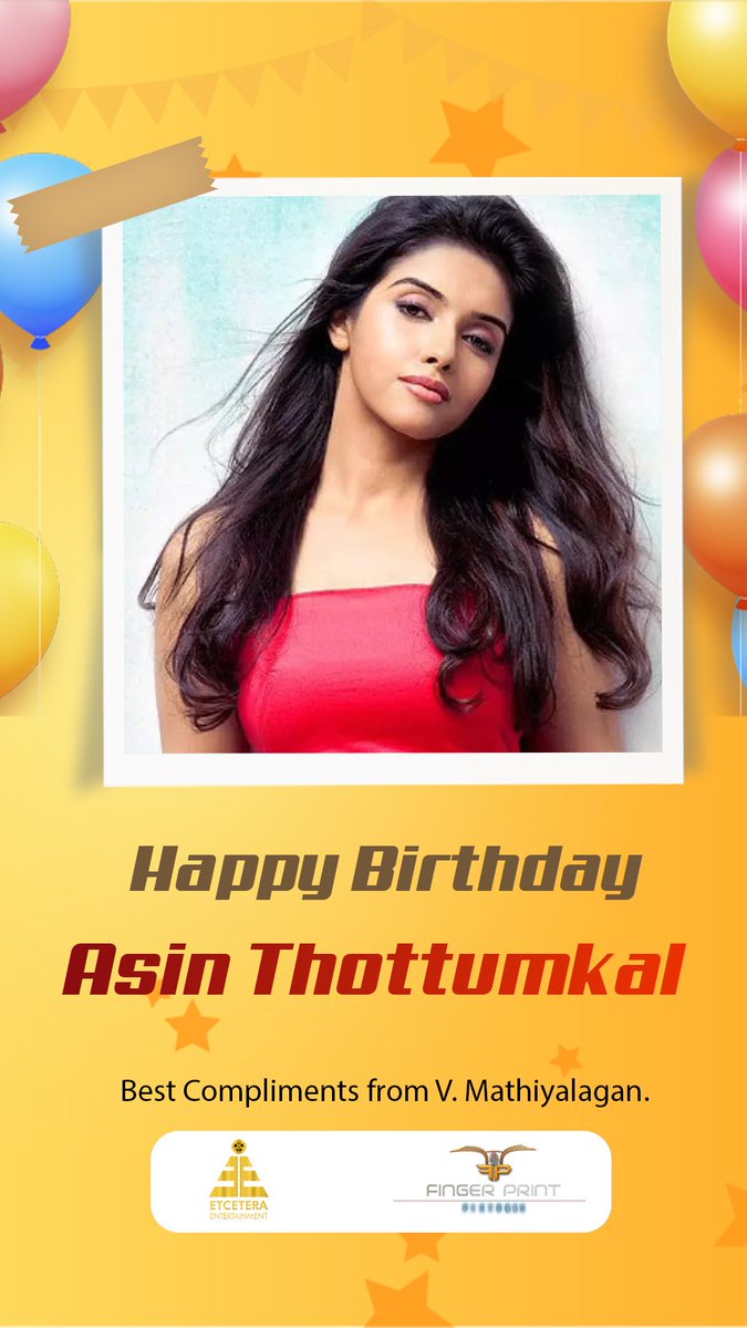 Etceteraenter's tweet photo. Wishing a Very Happy Birthday to the Gorgeous #Asin 🎂🎈💕 

@MathiyalaganV9 
@Fingerprintpic https://t.co/qiaPruE1KX