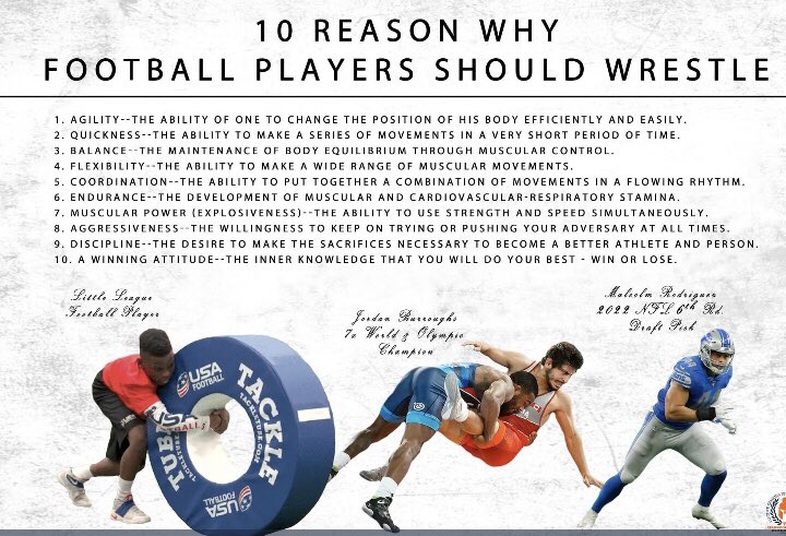 davecloud6's tweet photo. Give you one reason a football player should wrestle? I’ll give you 10! https://t.co/THG5m4vtTh